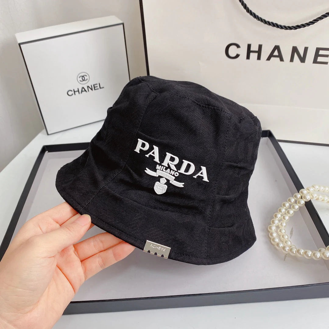 3D Letter Pleated Design Bucket Hat