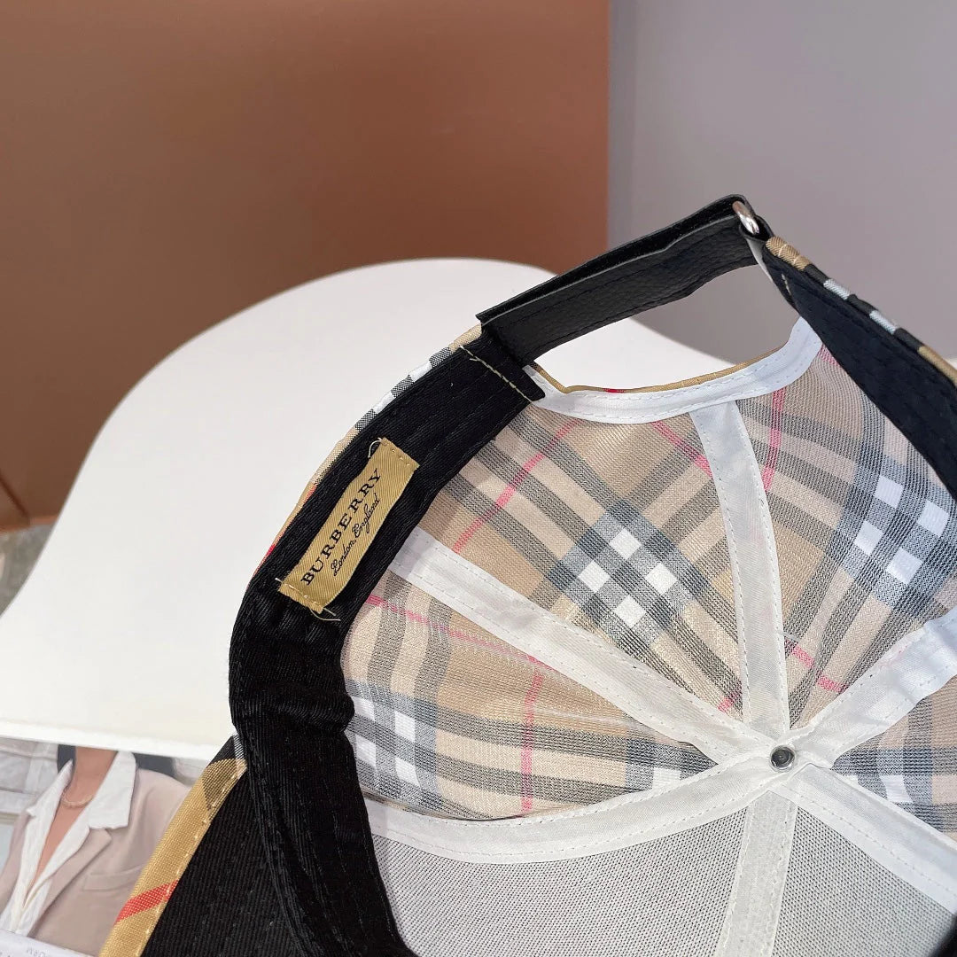 Classic Embroidered Check Baseball Cap