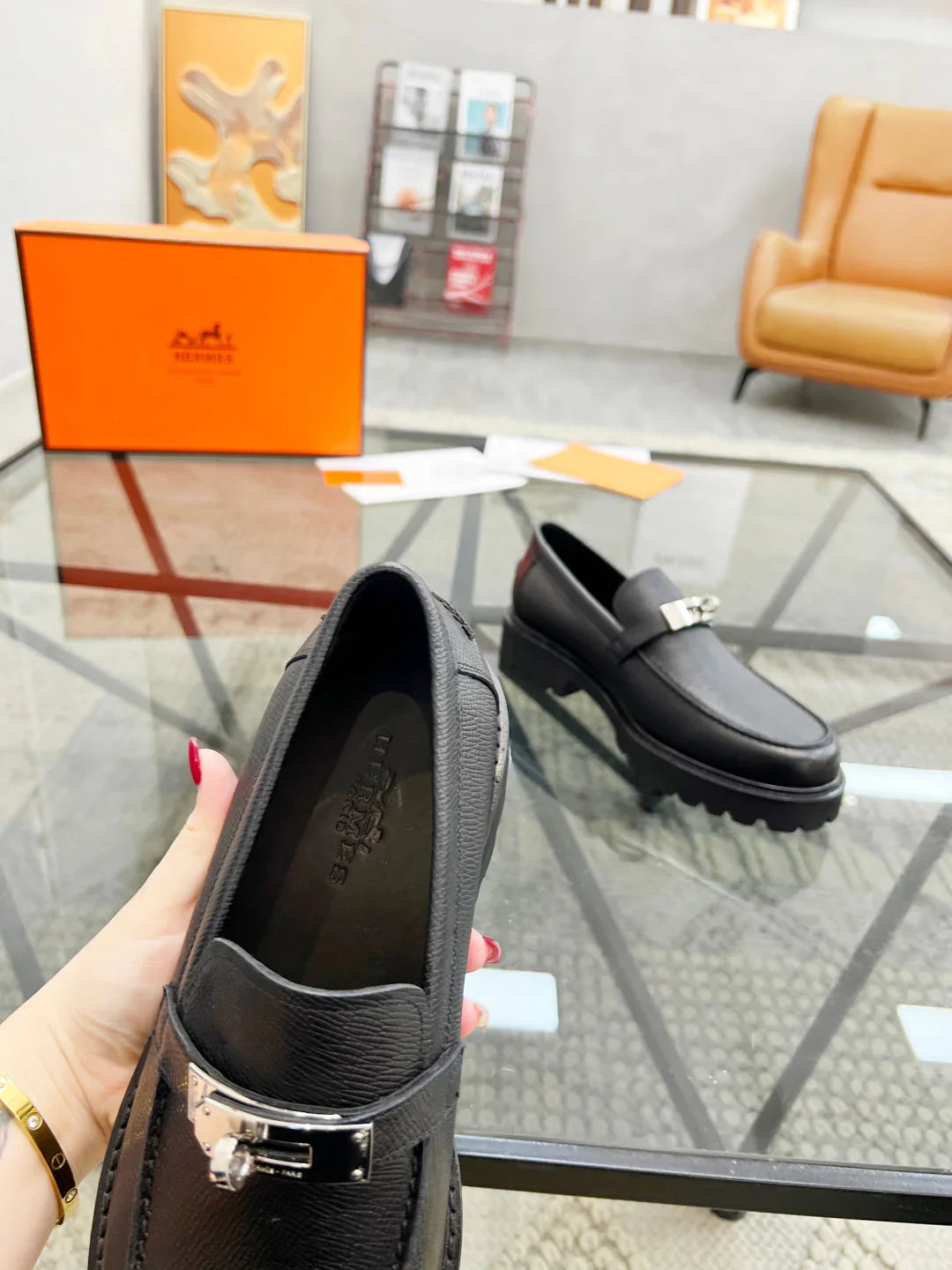 H casual leather shoes