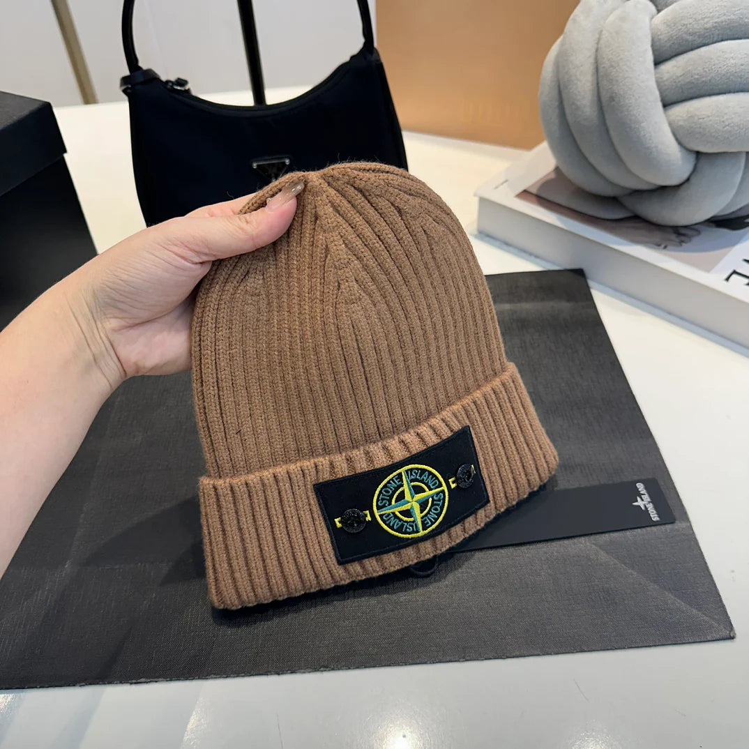 Knitted Hat Classic Compass Embroidered Cold Hat