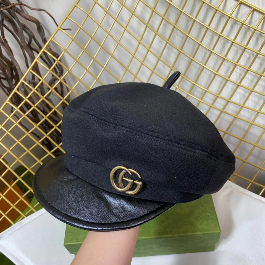 Trendy Metal Logo Octagonal Hat