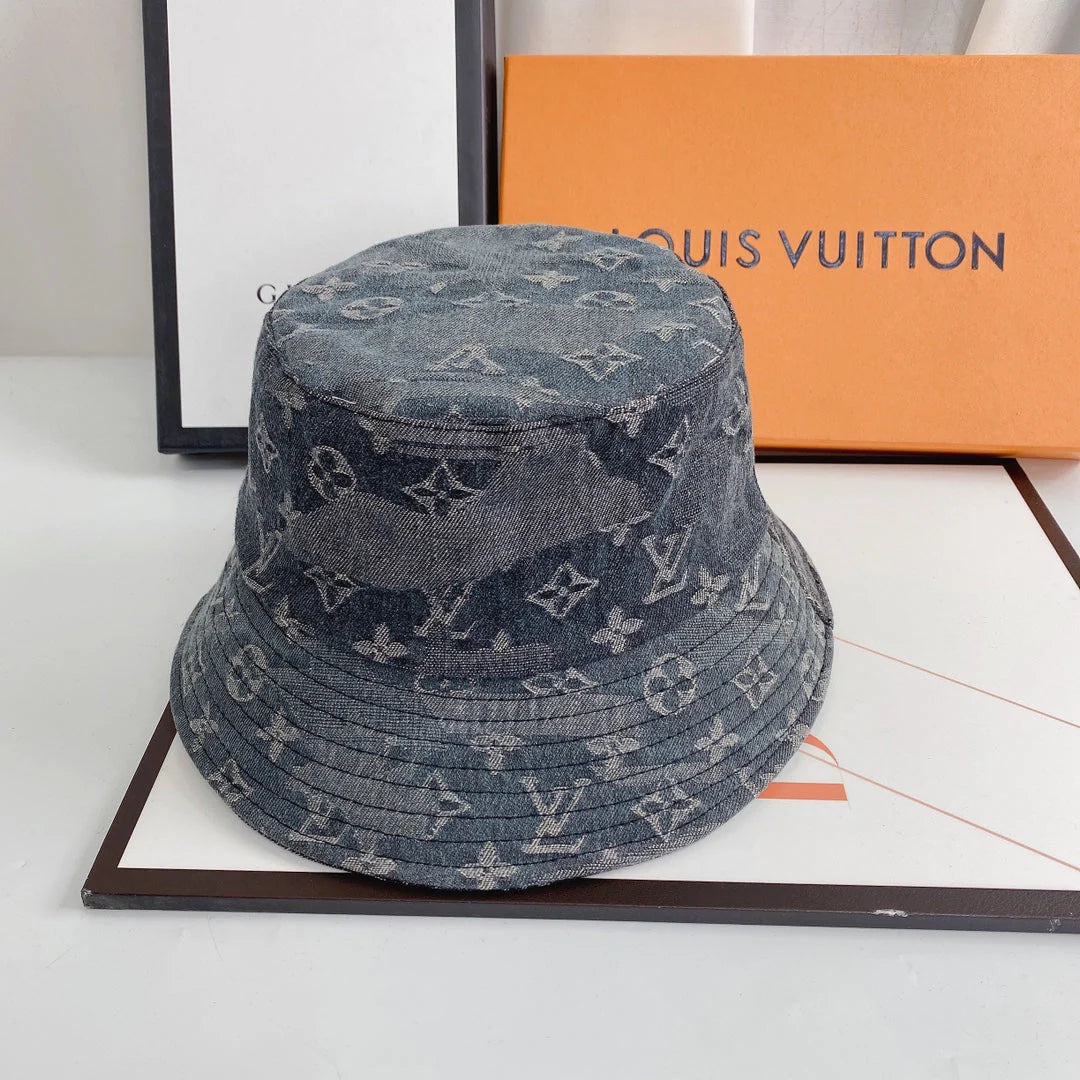 Irregular Jacquard Denim Bucket Hat