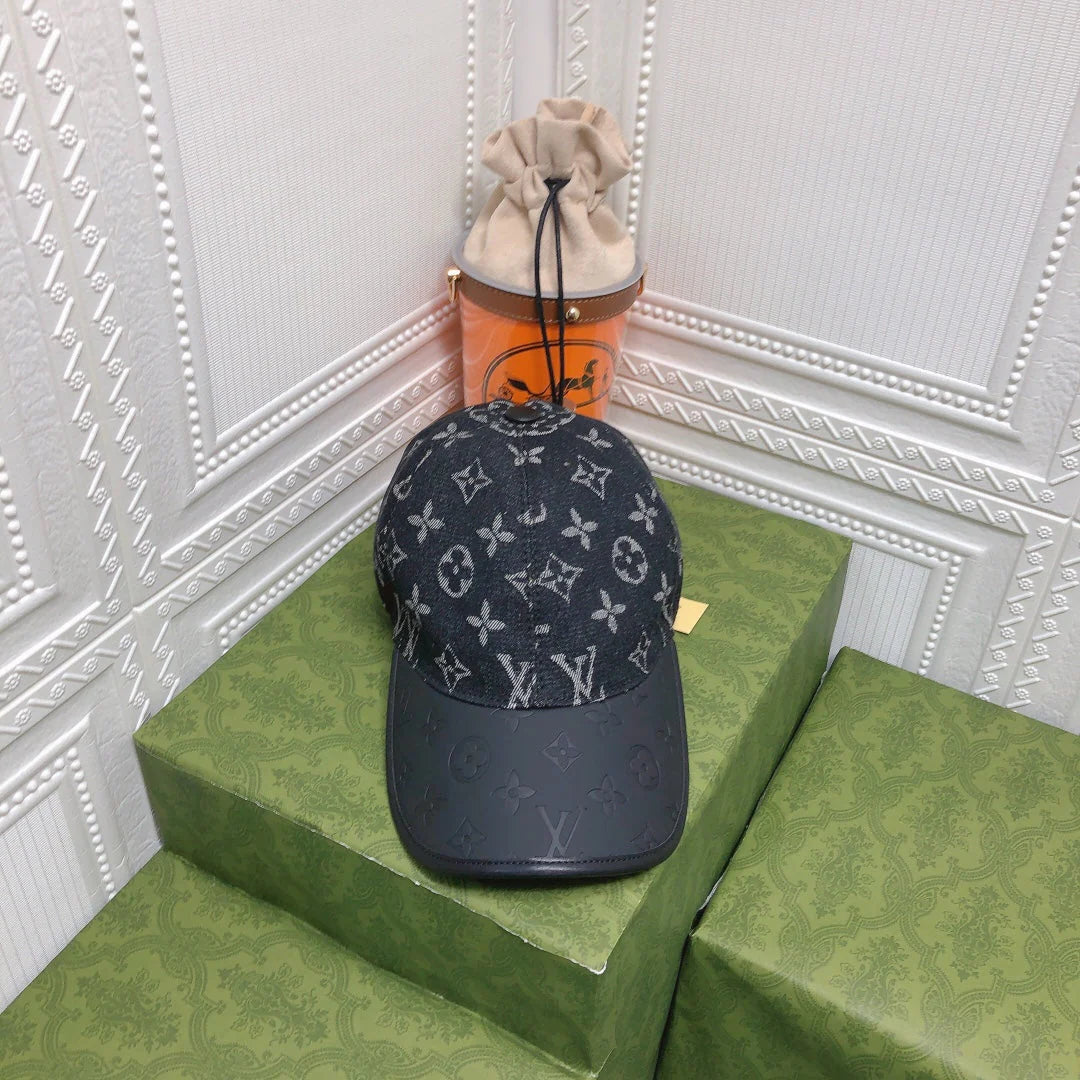 Embossed Denim Baseball Cap