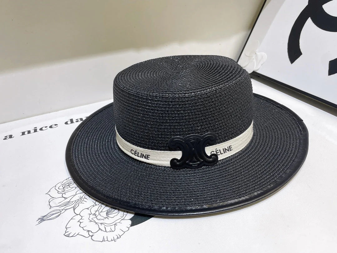 4-color black exclusive logo flat top hat
