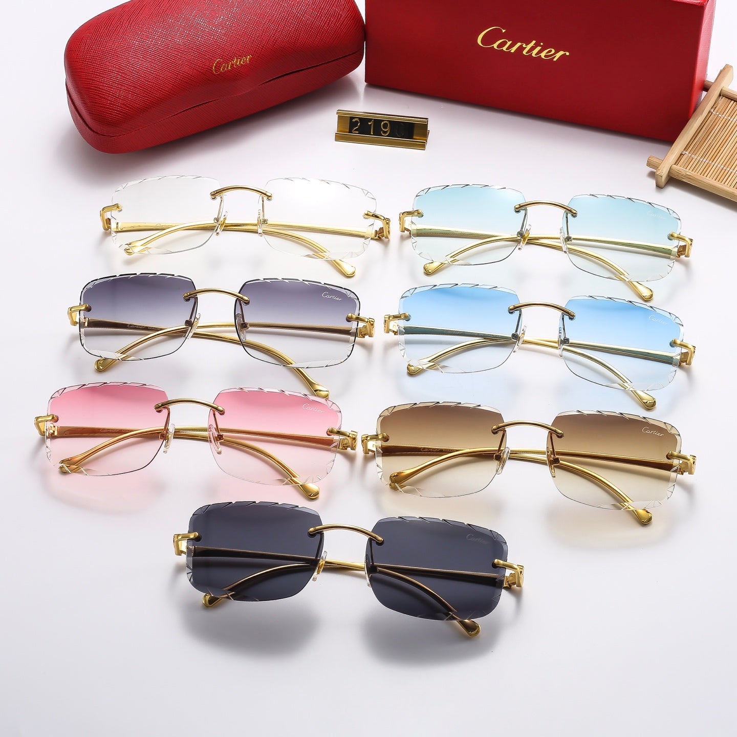 Fashion Square Frameless Sunglasses 2190