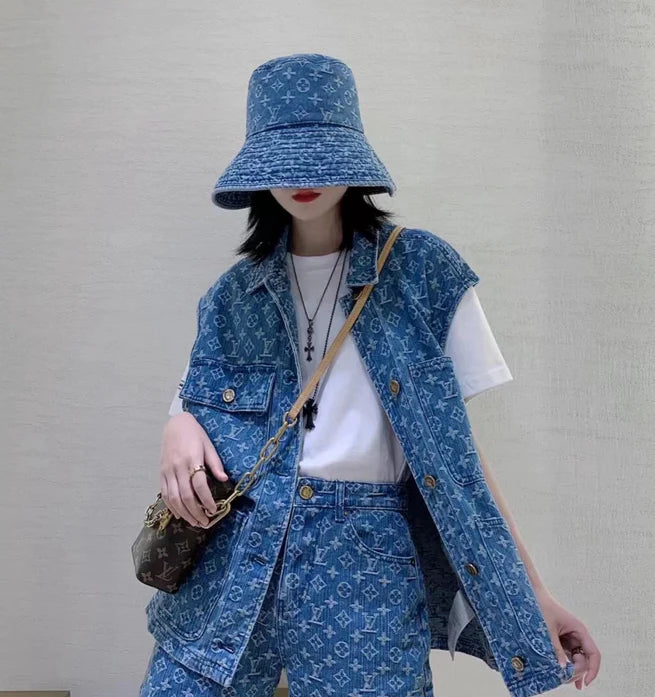 Monogram Big Brim Denim Hat