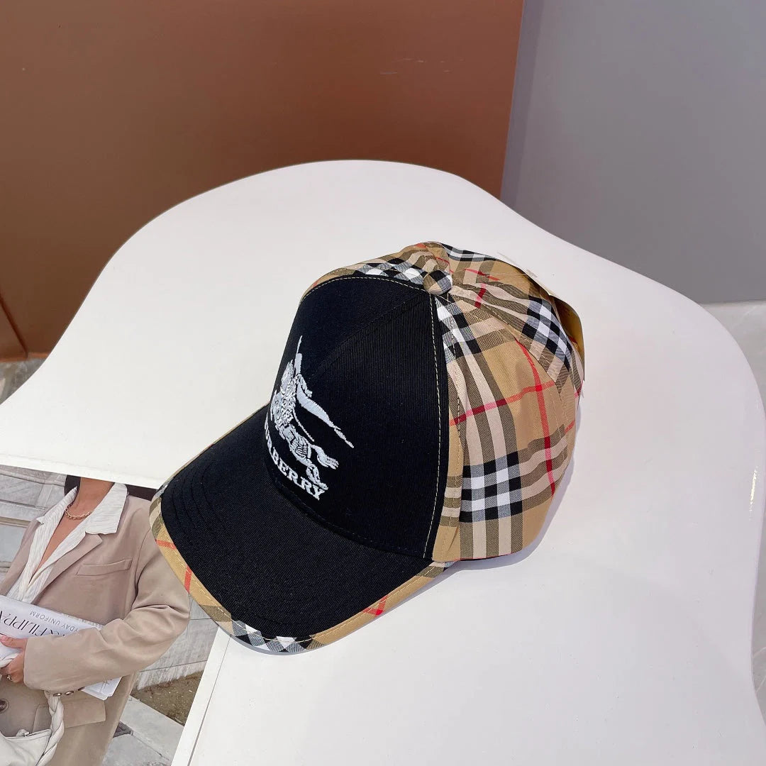 Classic Embroidered Check Baseball Cap