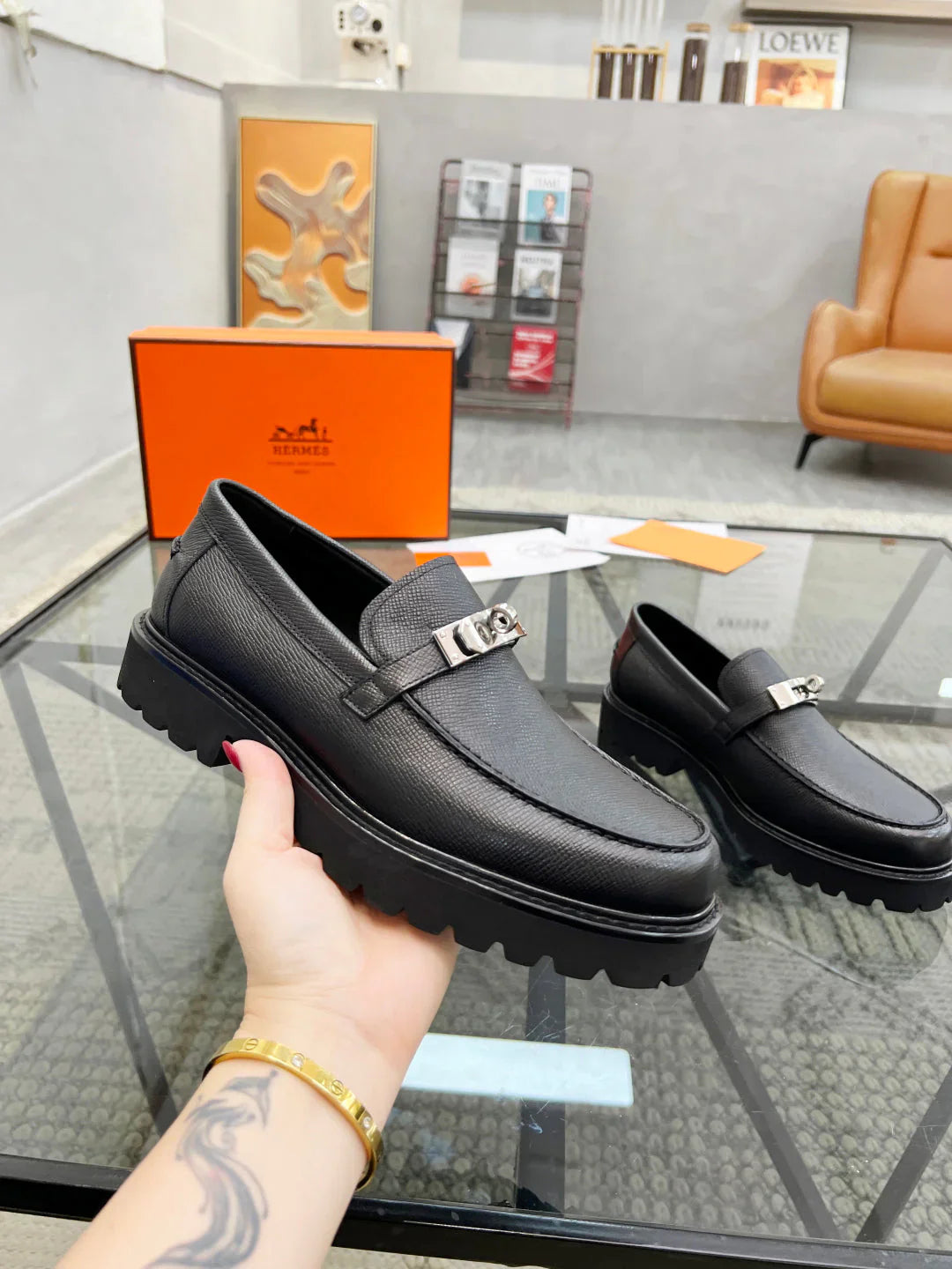 H casual leather shoes