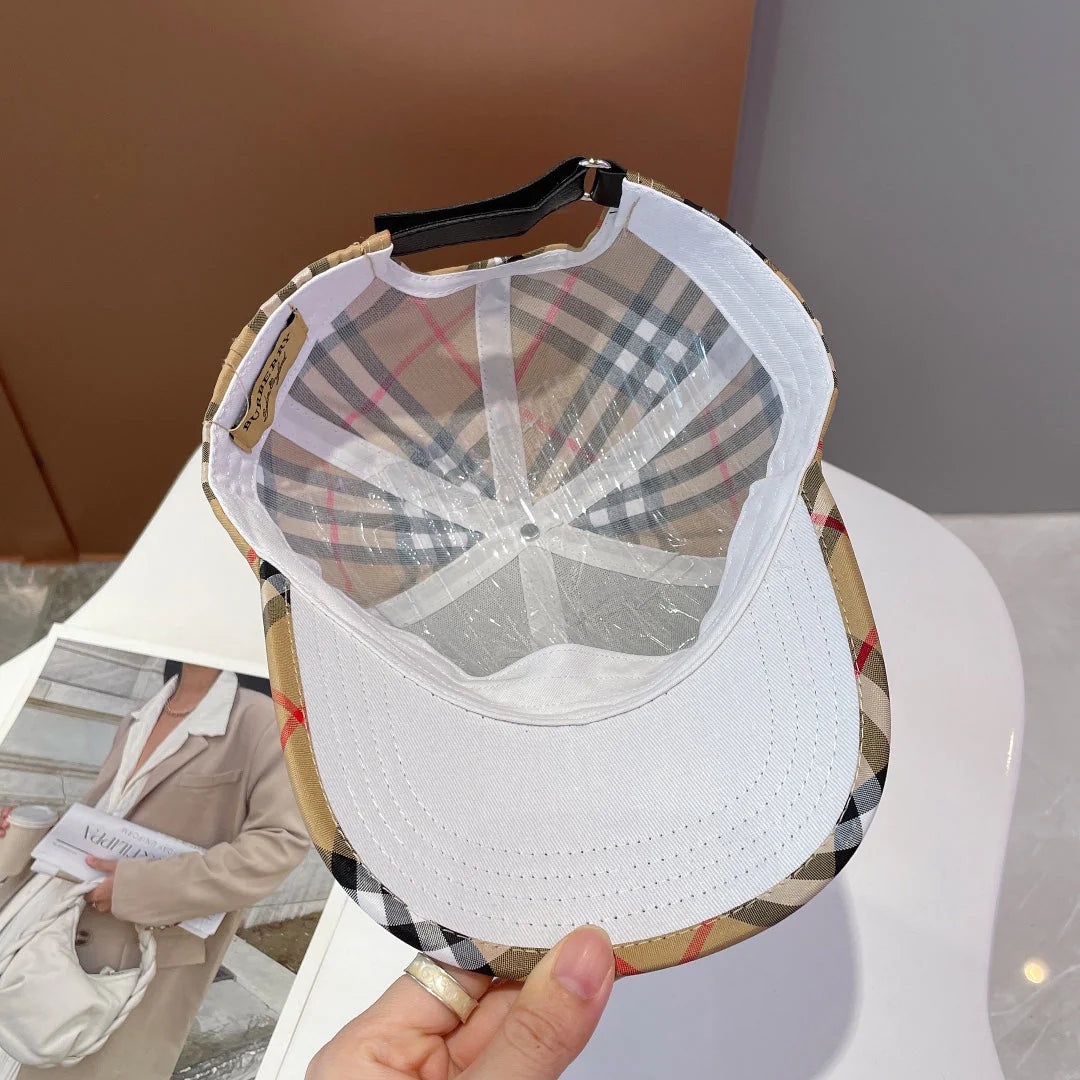 Classic Embroidered Check Baseball Cap