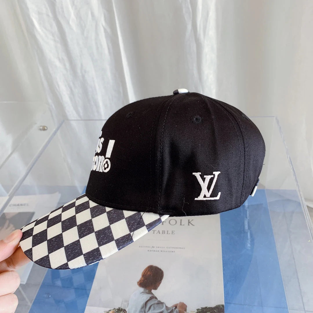 Plaid Embroidered Letter Baseball Cap