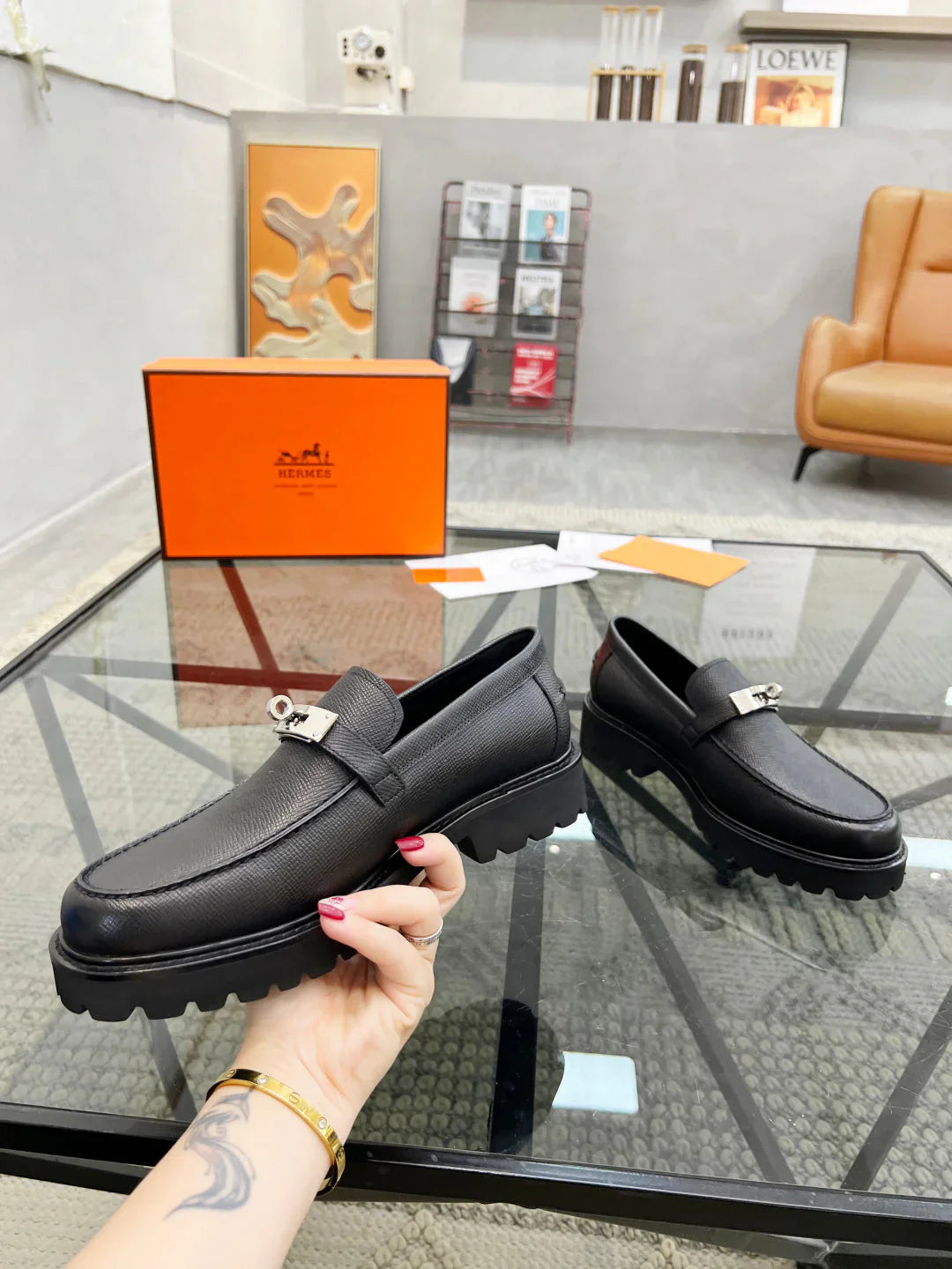 H casual leather shoes