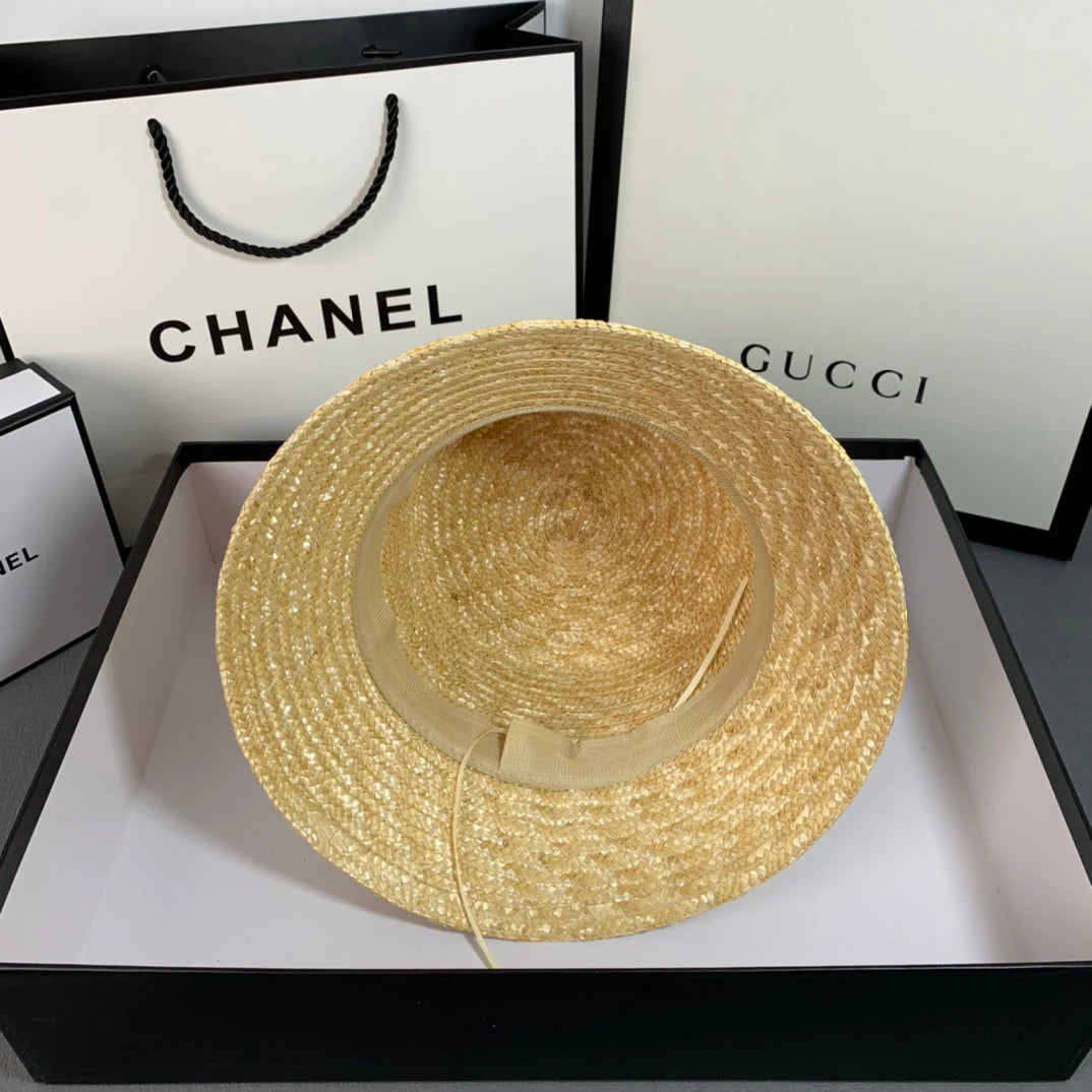 Pearl Web Straw Bucket Hat