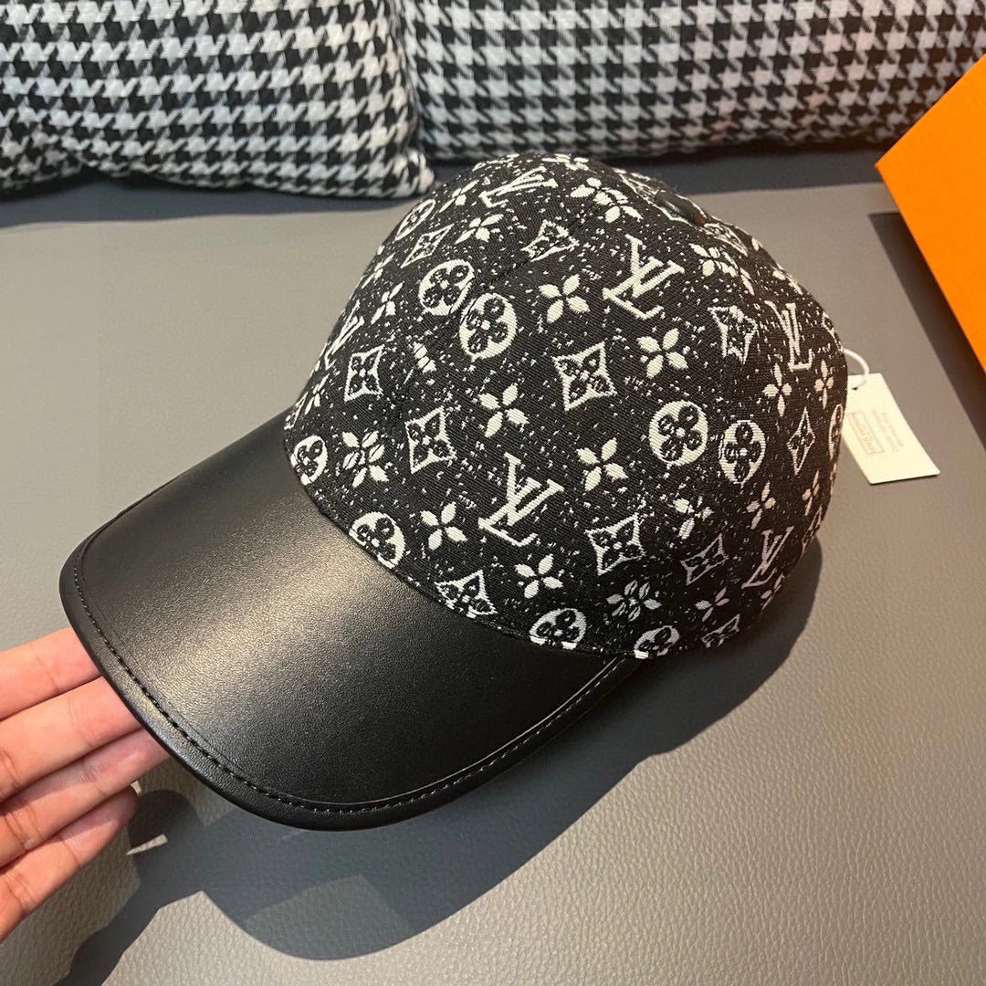 Canvas Patchwork Leather Baseball Cap