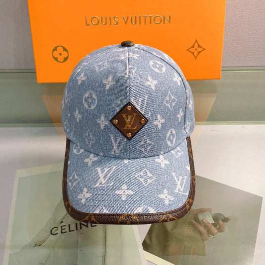 New Full Logo Leather Trim Baseball Cap