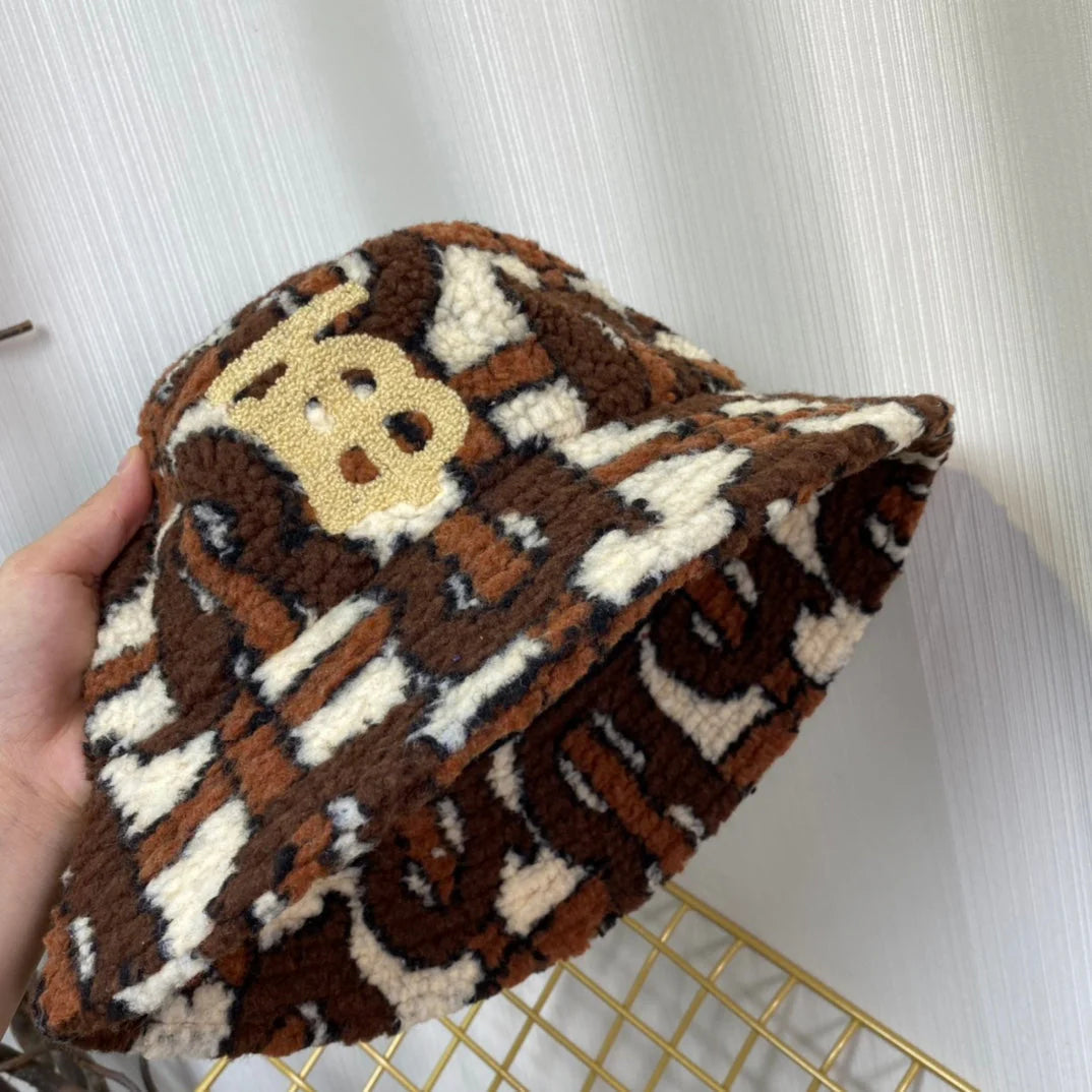 Personalized Lamb Wool Warm Bucket Hat