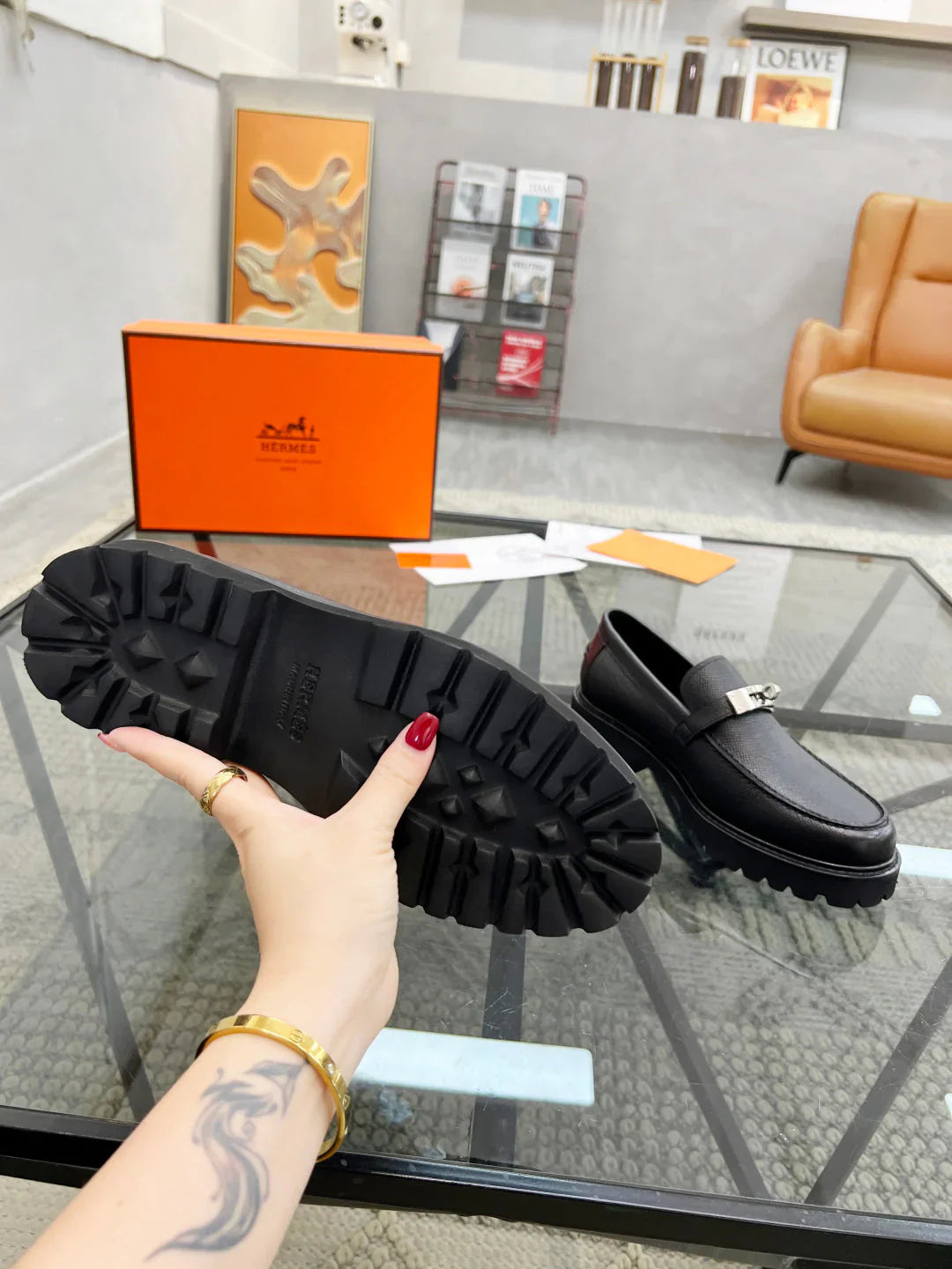 H casual leather shoes