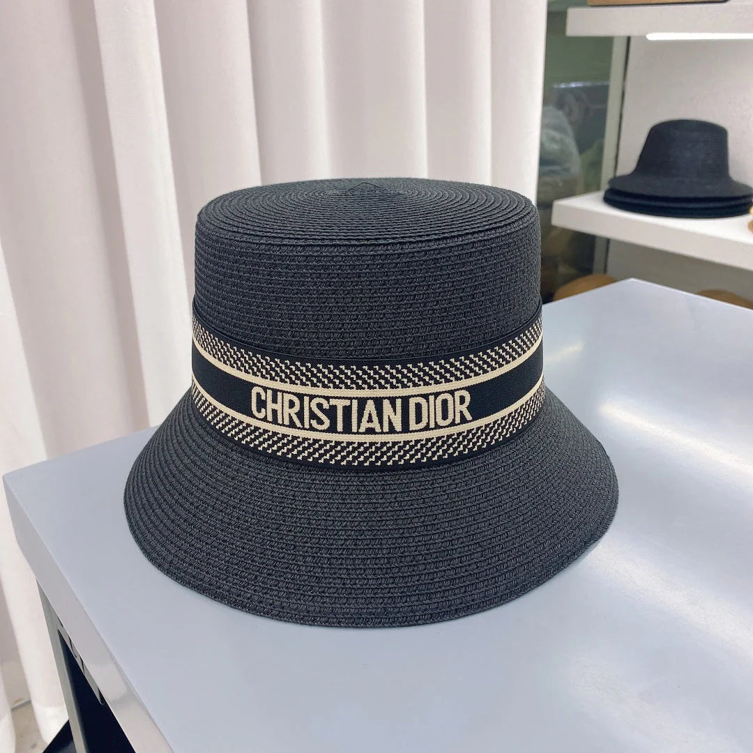 Webbing Straw Bucket Hat