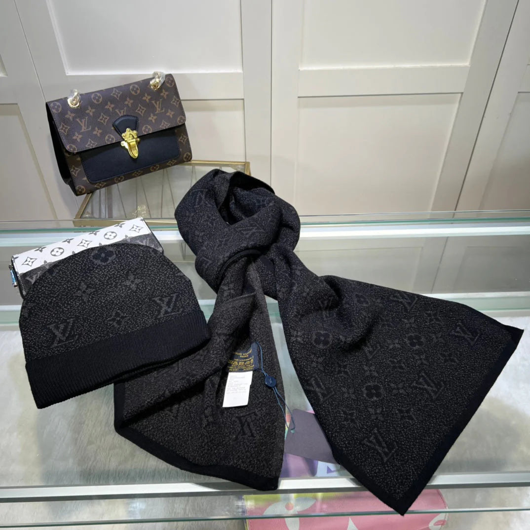 Classic Monogram Unisex Wool Scarf Hat Set